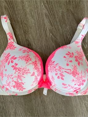 Cacique Boost plunge pink bra Sz 44C